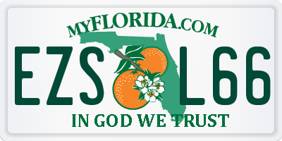 FL license plate EZSL66