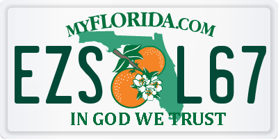 FL license plate EZSL67