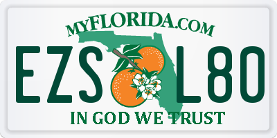 FL license plate EZSL80