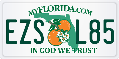 FL license plate EZSL85