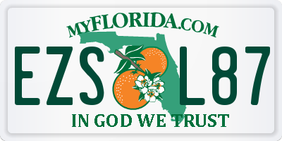 FL license plate EZSL87