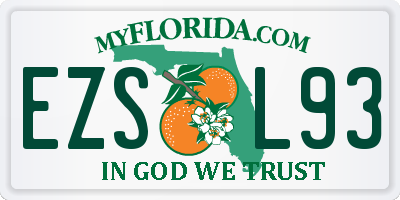 FL license plate EZSL93