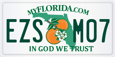 FL license plate EZSM07