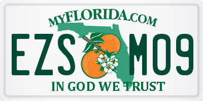 FL license plate EZSM09