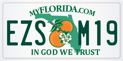 FL license plate EZSM19