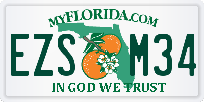 FL license plate EZSM34