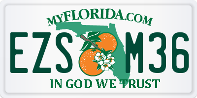 FL license plate EZSM36