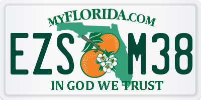 FL license plate EZSM38