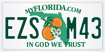 FL license plate EZSM43