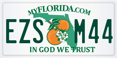 FL license plate EZSM44