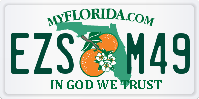 FL license plate EZSM49