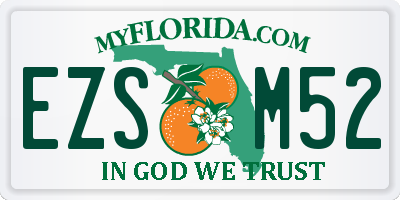 FL license plate EZSM52