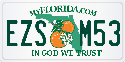 FL license plate EZSM53