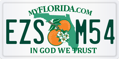 FL license plate EZSM54