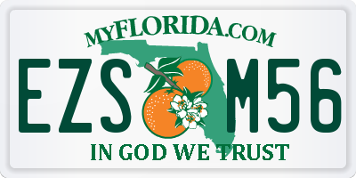 FL license plate EZSM56