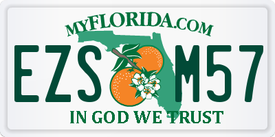 FL license plate EZSM57