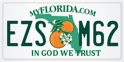 FL license plate EZSM62