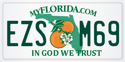 FL license plate EZSM69