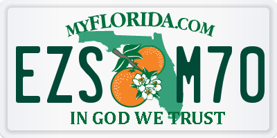 FL license plate EZSM70