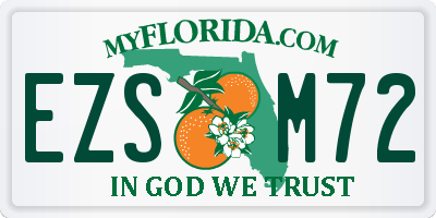 FL license plate EZSM72