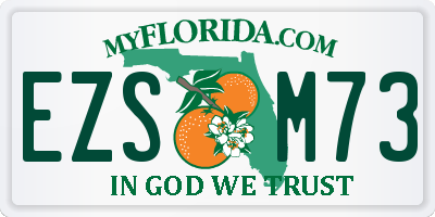 FL license plate EZSM73