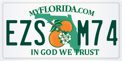 FL license plate EZSM74