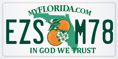 FL license plate EZSM78