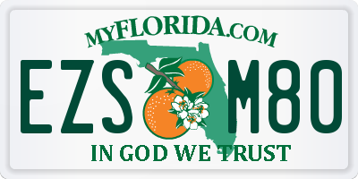 FL license plate EZSM80