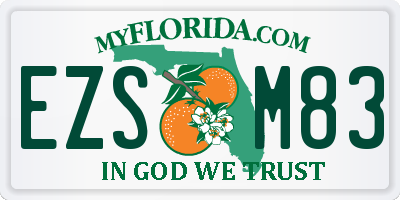 FL license plate EZSM83