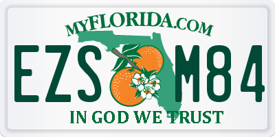 FL license plate EZSM84