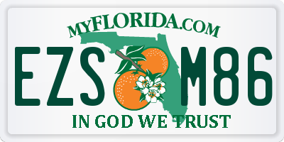 FL license plate EZSM86