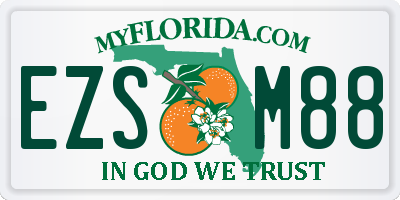 FL license plate EZSM88