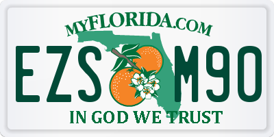 FL license plate EZSM90