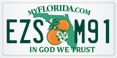 FL license plate EZSM91