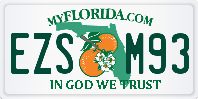 FL license plate EZSM93