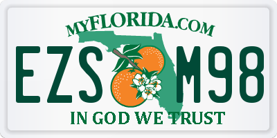 FL license plate EZSM98