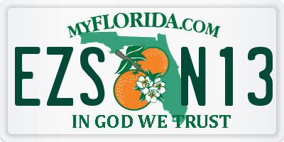 FL license plate EZSN13