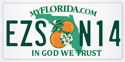 FL license plate EZSN14