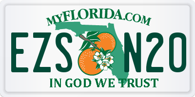 FL license plate EZSN20