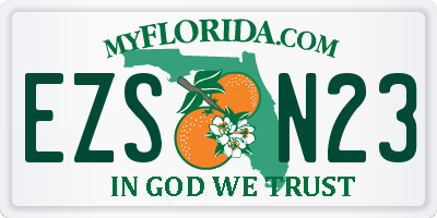 FL license plate EZSN23