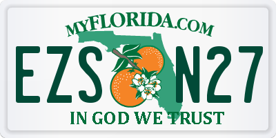 FL license plate EZSN27