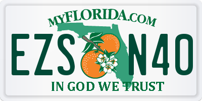 FL license plate EZSN40