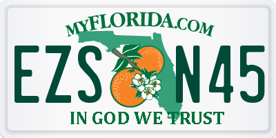 FL license plate EZSN45