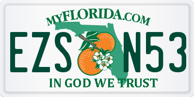 FL license plate EZSN53