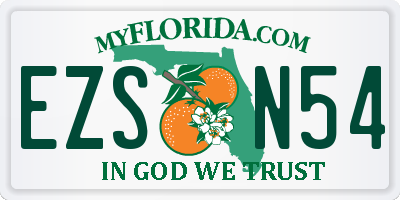 FL license plate EZSN54