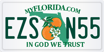 FL license plate EZSN55