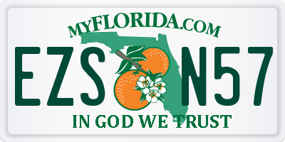 FL license plate EZSN57