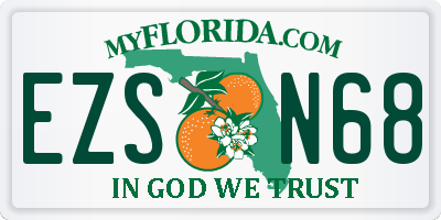 FL license plate EZSN68