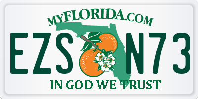 FL license plate EZSN73