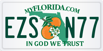 FL license plate EZSN77